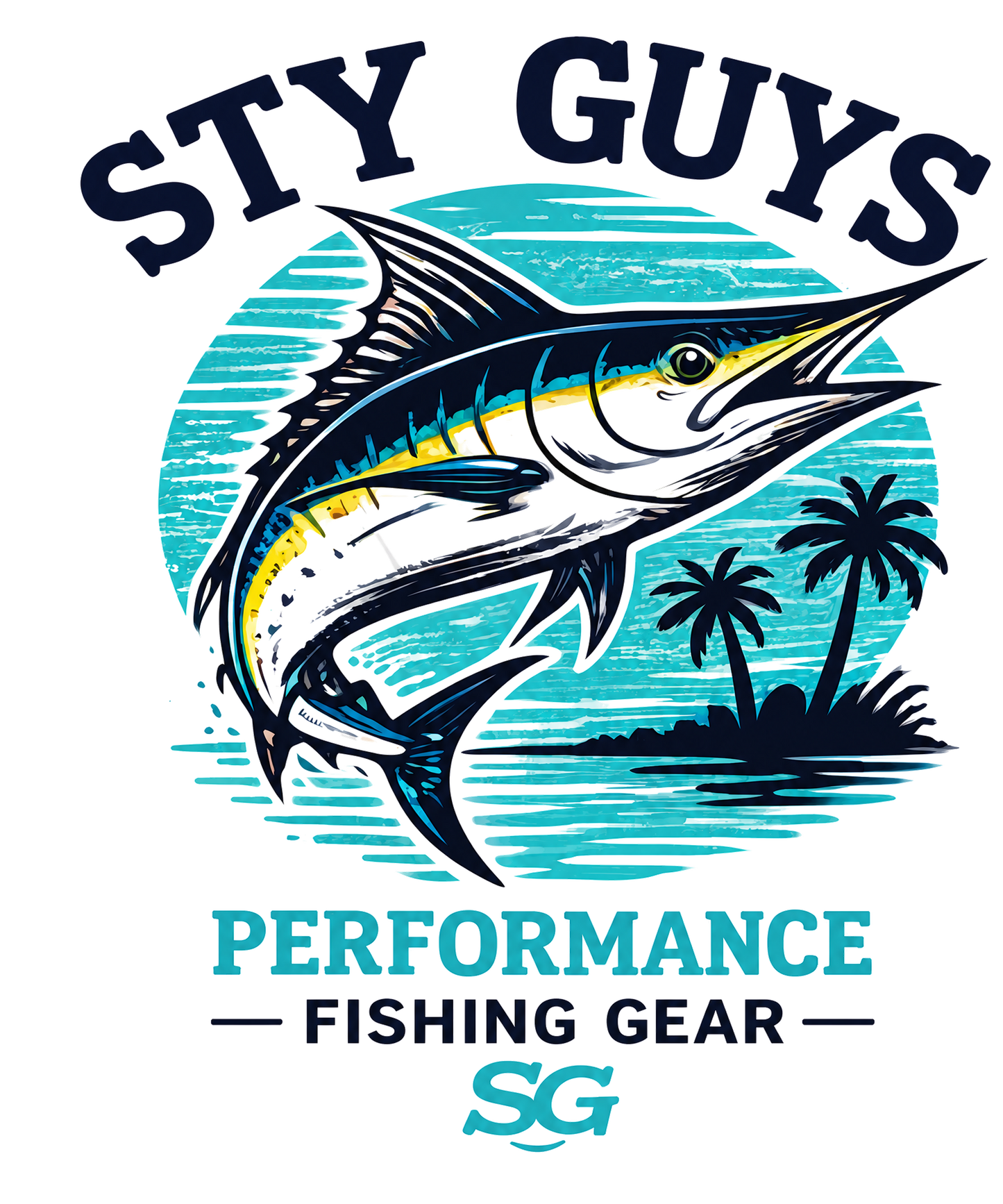 Tight Lines sailfish graphic, Neon colorway — StyGuys Coastal fishing tee