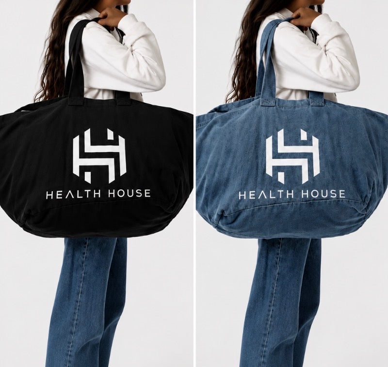 Health House Oversized Denim Tote
