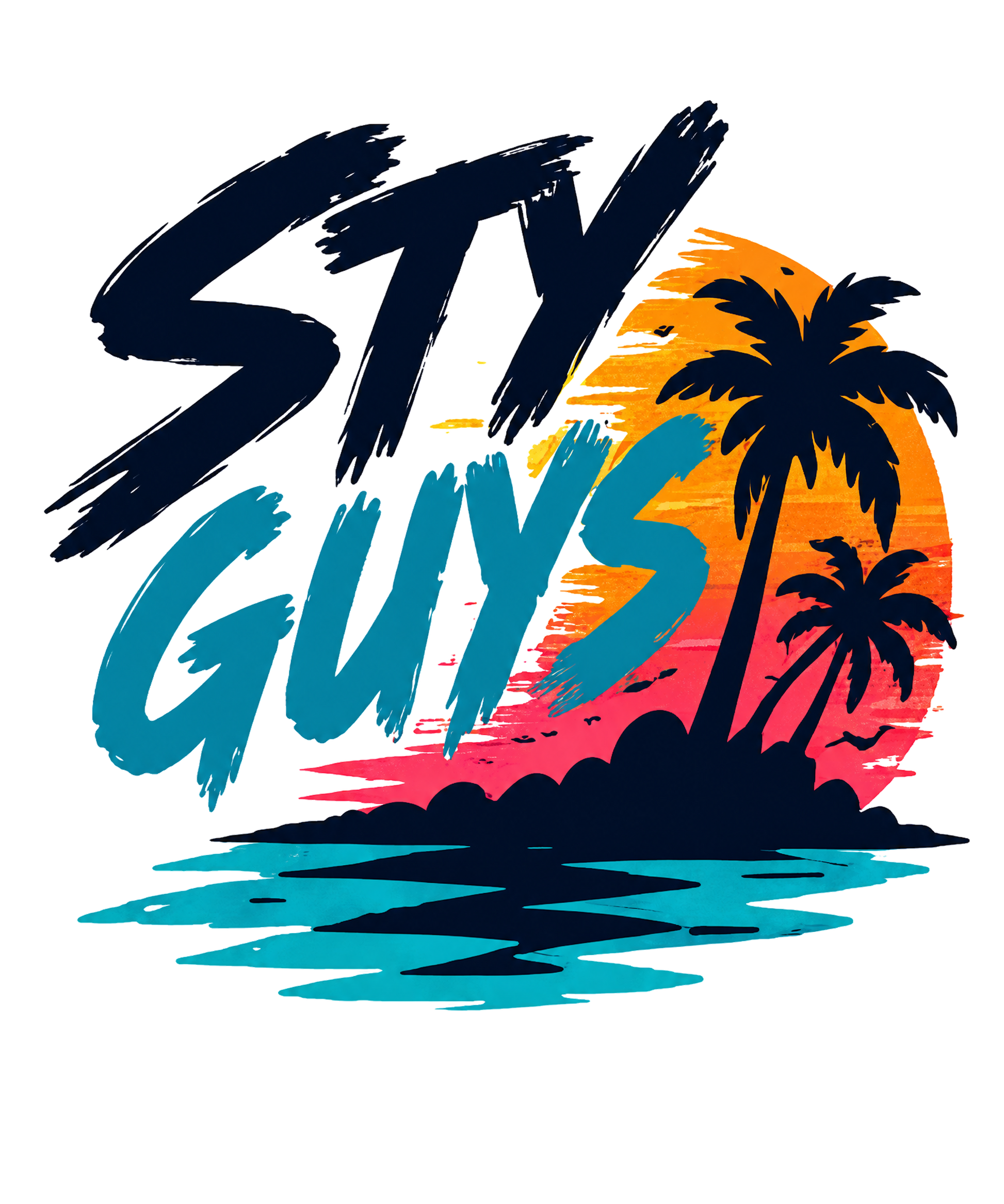 Endless Summer neon sunset palms island graphic — StyGuys Coastal Collection