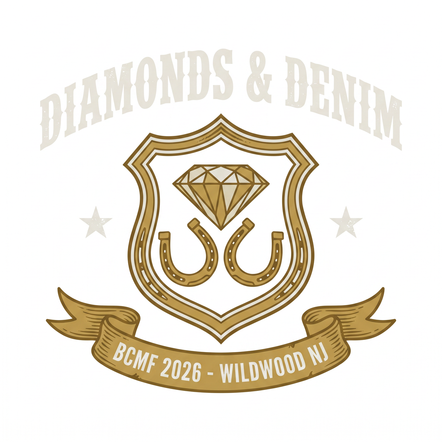 Diamonds & Denim western crest back print artwork BCMF 2026 Wildwood NJ