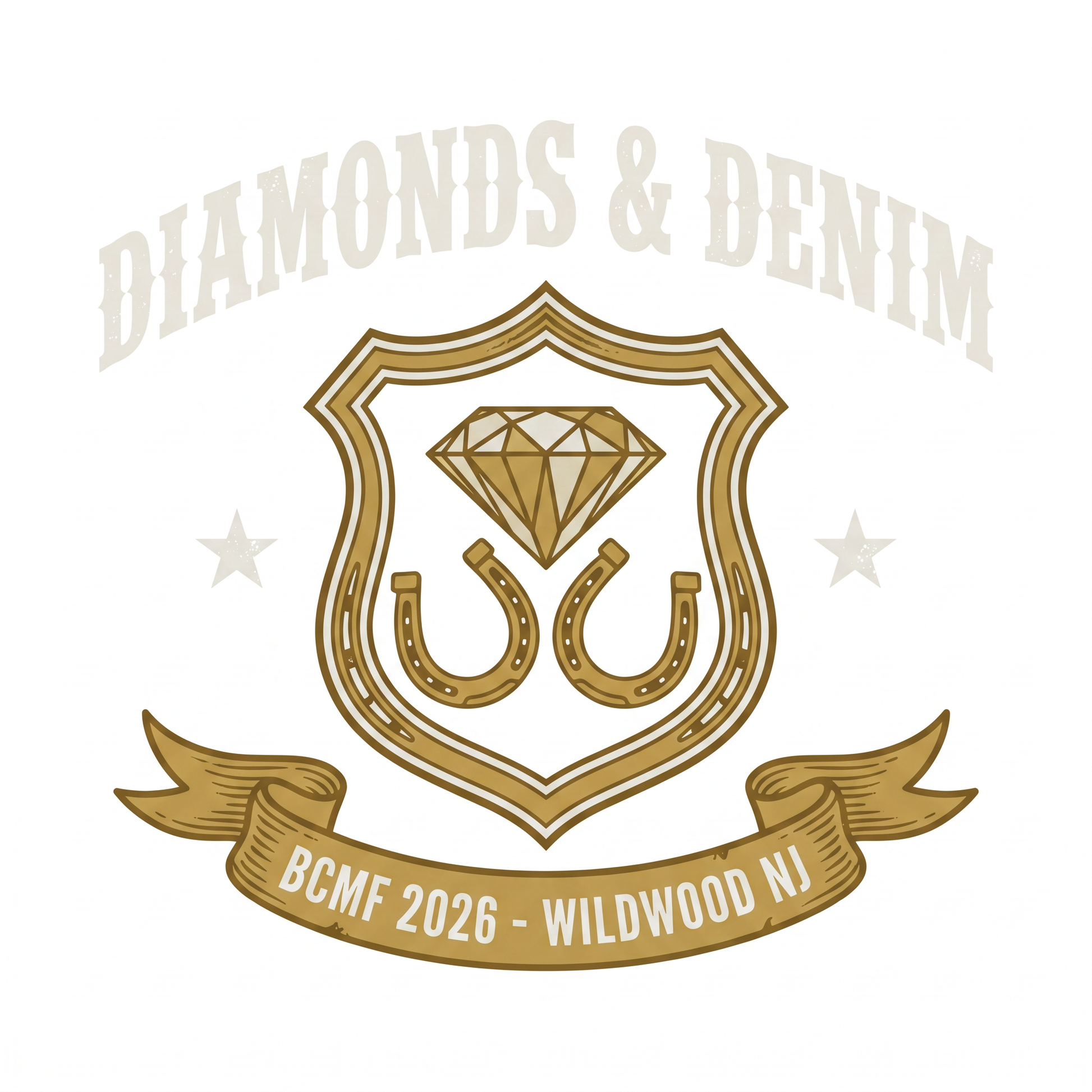 Diamonds & Denim western crest back print artwork BCMF 2026 Wildwood NJ