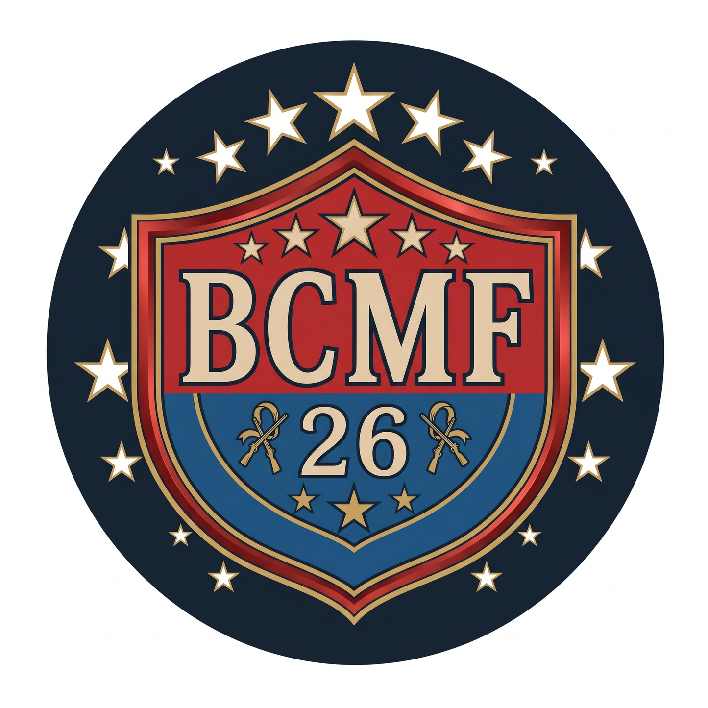 BCMF 26 Stars + Stripes shield chest emblem