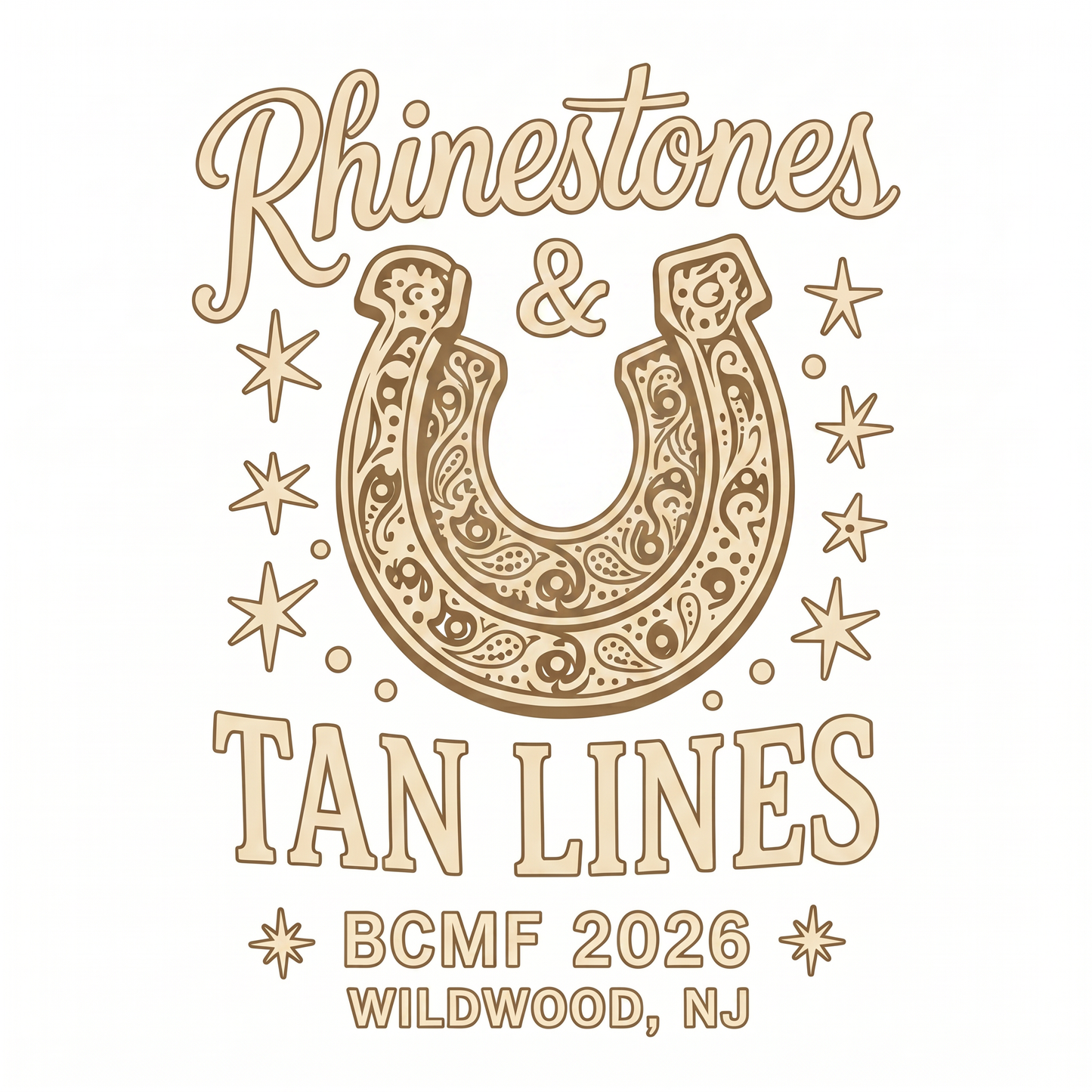 Rhinestones & Tan Lines BCMF 2026 print artwork (corrected)