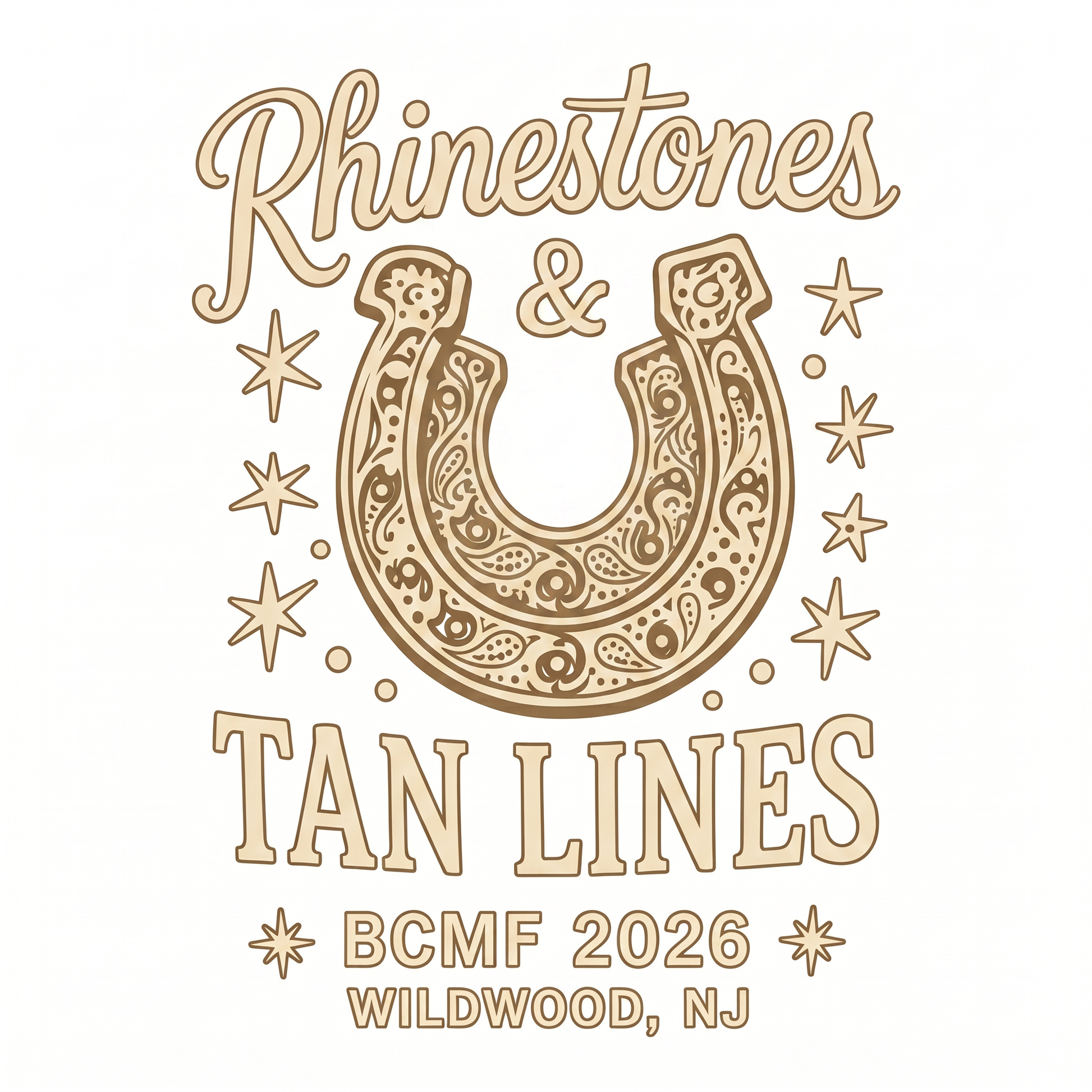 Rhinestones & Tan Lines BCMF 2026 print artwork (corrected)