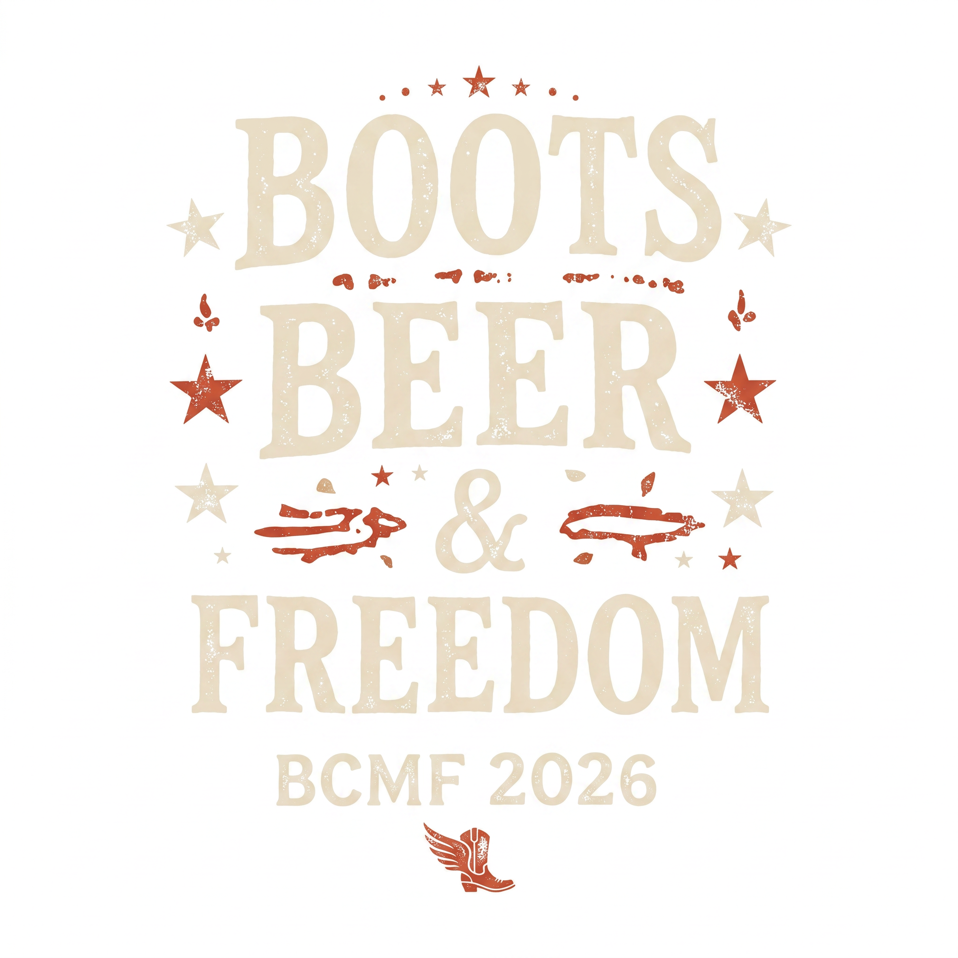 Boots Beer & Freedom BCMF 2026 print artwork